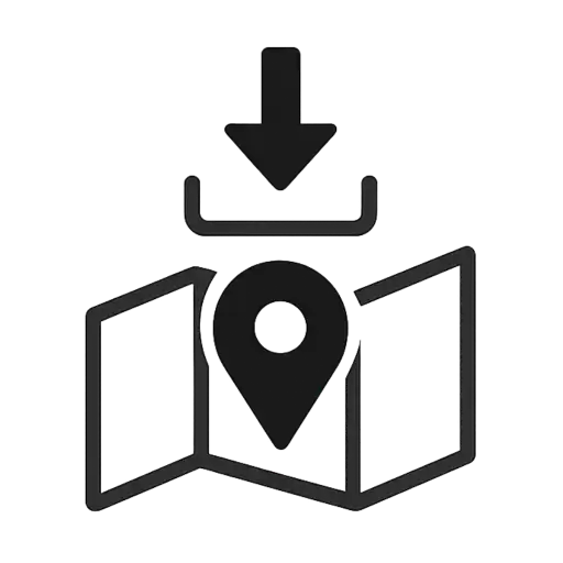 An image depicting a map and a download icon